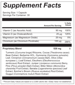 MetaGlucent Ingredients